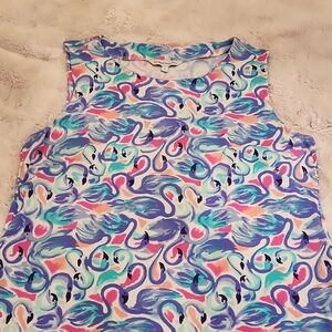 Pink and Blue Graphic Sundress Sleeveless